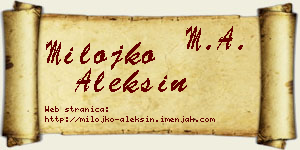 Milojko Aleksin vizit kartica